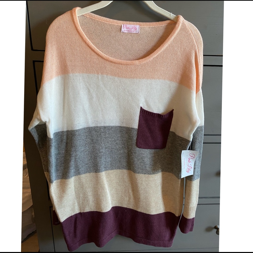 Pink Lily Striped tunic